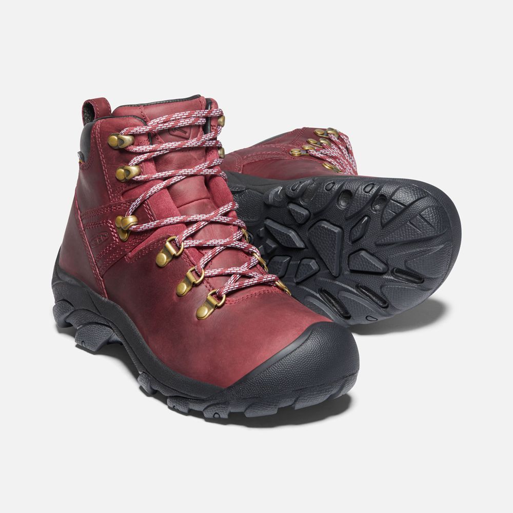 Botas de Seguridad Keen Mexico Rojos Oscuro - Mujer Pyrenees - NO8749263